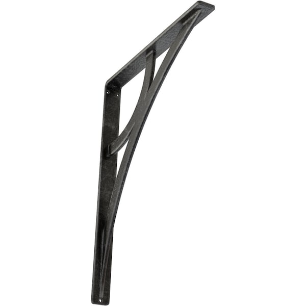 Ekena Millwork Galveston Wrought Iron Bracket, (Single center brace), Antiqued Silver 1 1/2"W x 12"D x 15"H BKTM01X12X15SGLASV - main